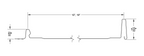Profile drawing of 1.5 inch nail strip standing seam metal roof and wall panel with 15 and 19 inch panel width options