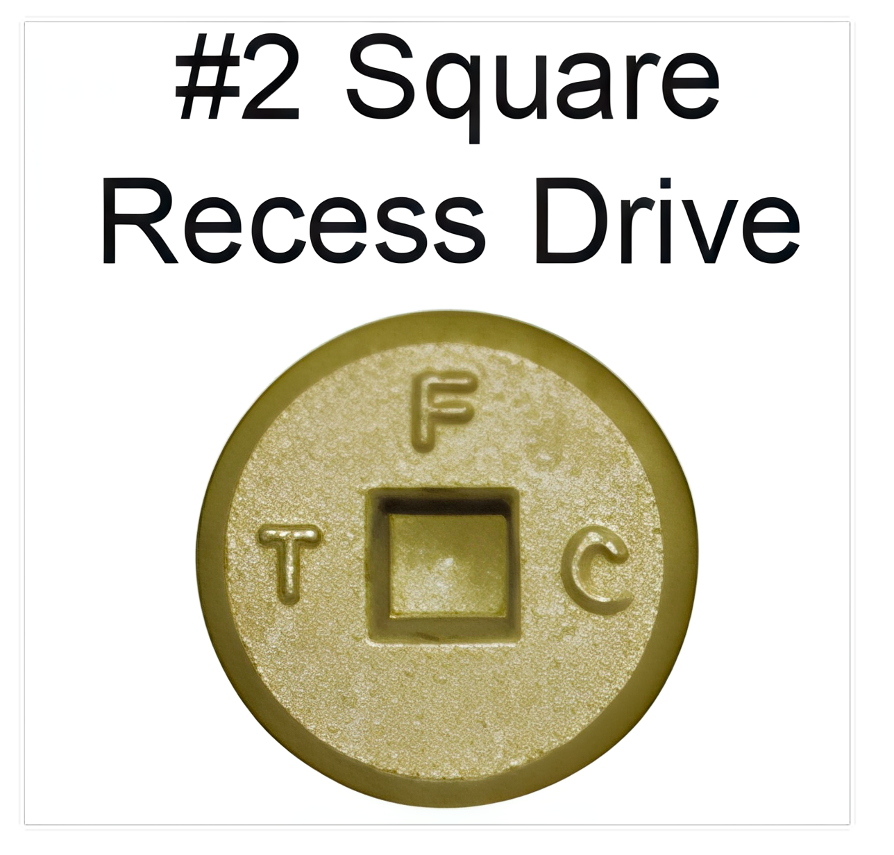 Number 2 square recess drive bit for ultra-low-profile metal roofing screw