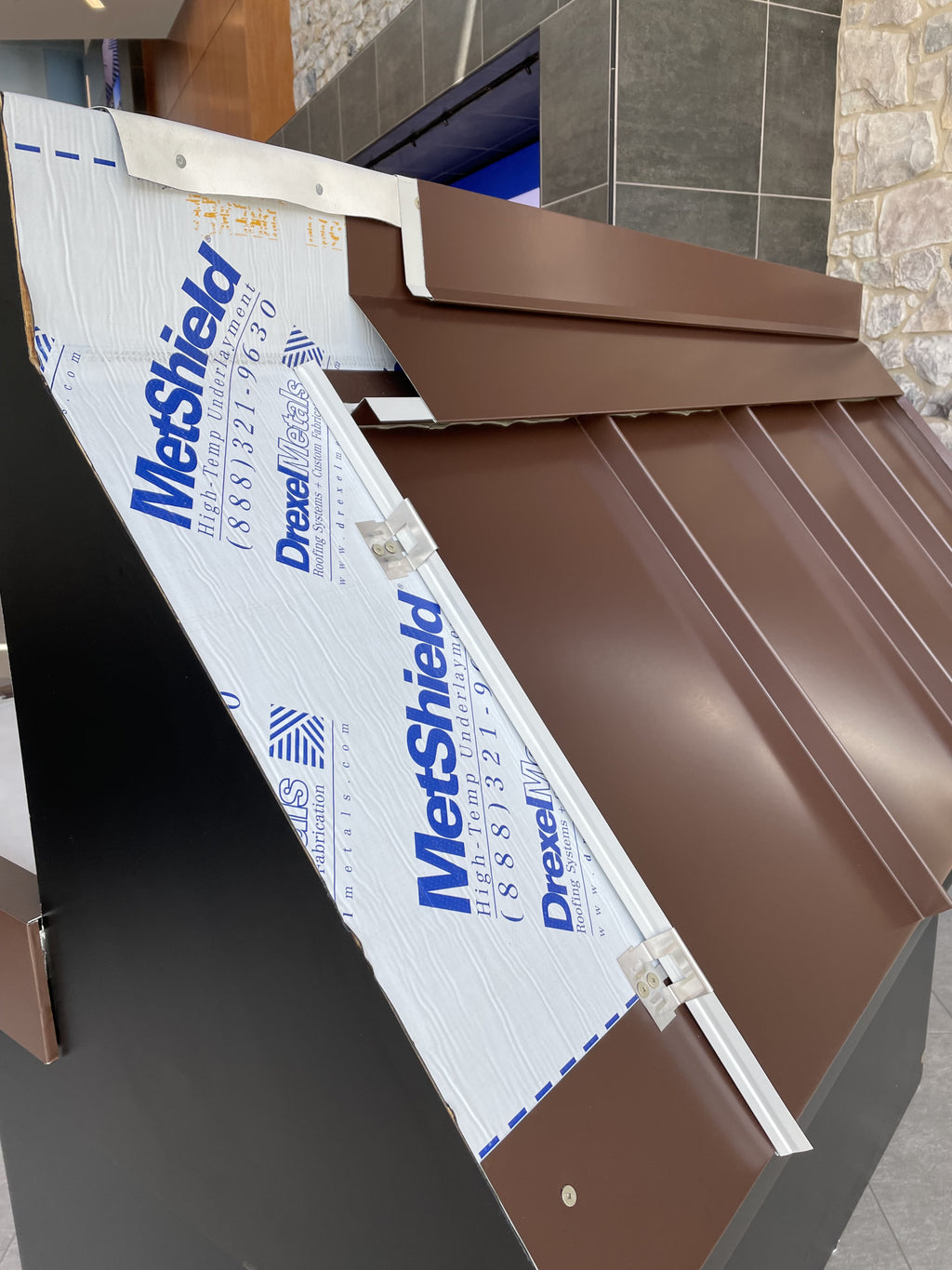 Drexel MetShield HT underlayment application display